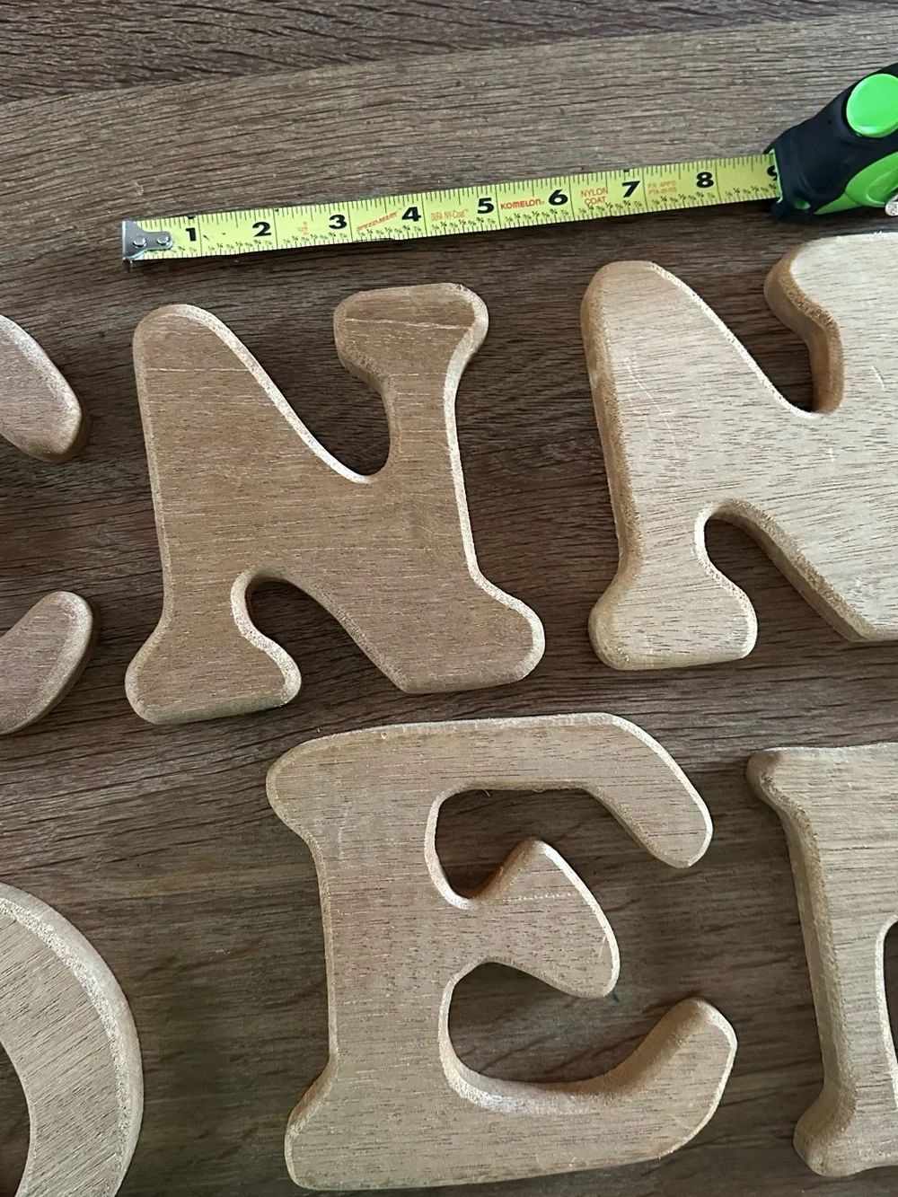 Unbranded Natural Wood Wall Letters - Rustic Cream/Brown